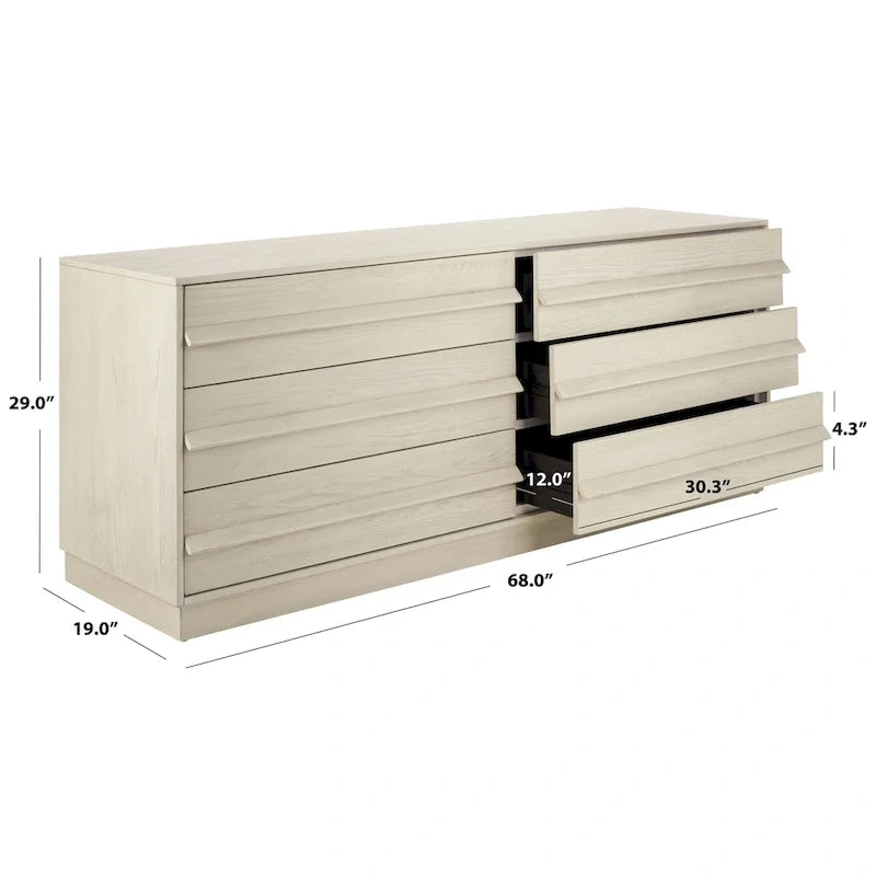SAFAVIEH Couture Milada Kommode mit 6 Schubladen aus Holz