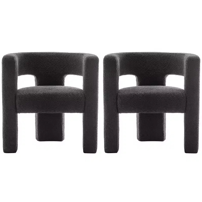 2er-Set 28 breite Polster-Sessel mit Bouclé-Bezug – Kinwell