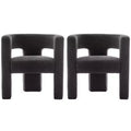 2er-Set 28 breite Polster-Sessel mit Bouclé-Bezug – Kinwell