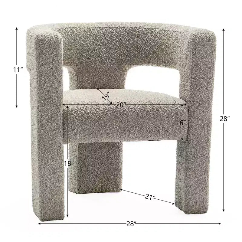 2er-Set 28 breite Polster-Sessel mit Bouclé-Bezug – Kinwell