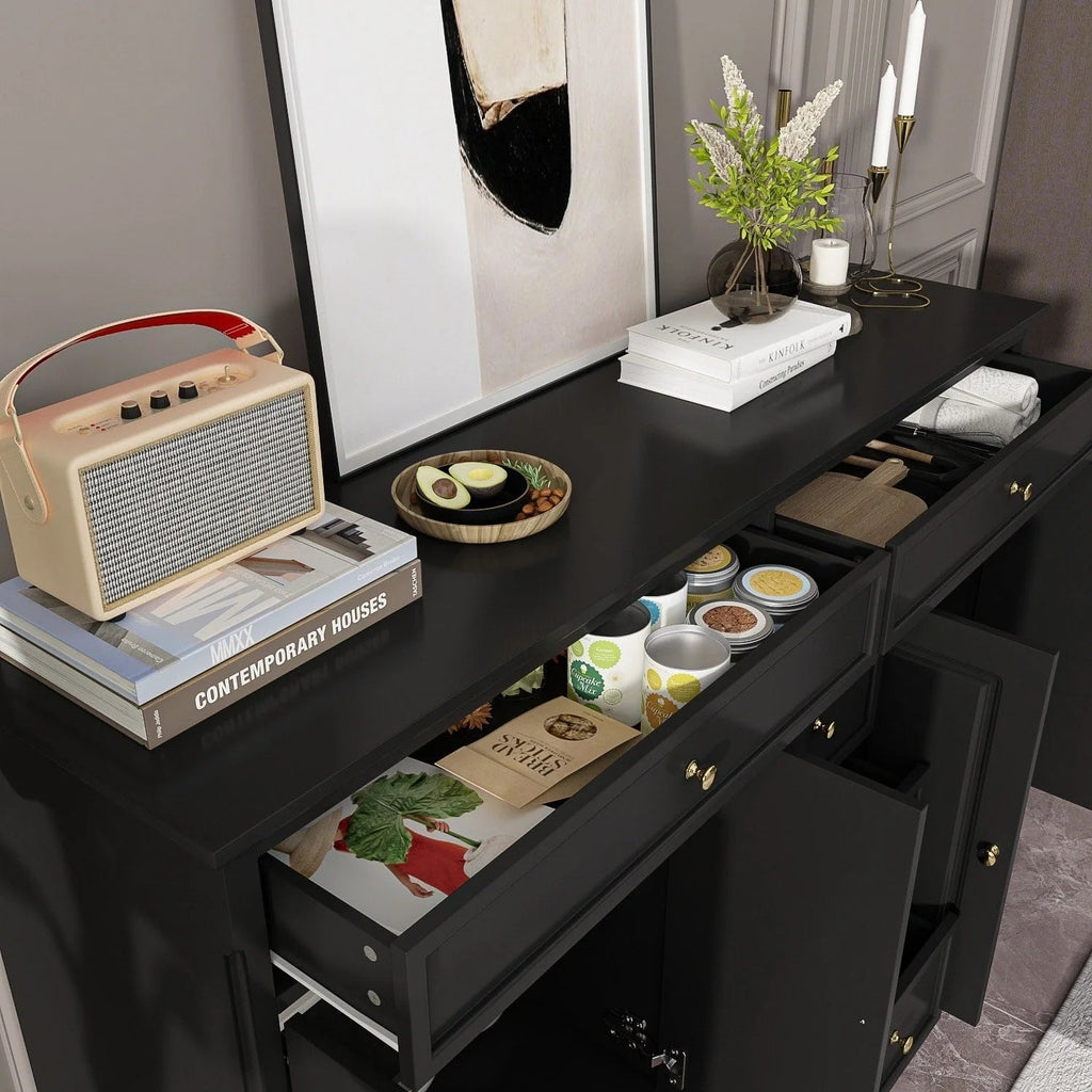 59,1 Sideboard Buffet Weiß Mid-Century Modern Contemporary Lackiert