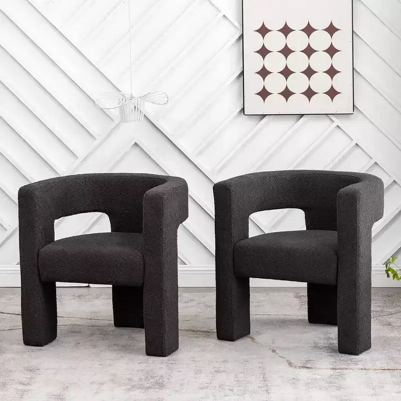 2er-Set 28 breite Polster-Sessel mit Bouclé-Bezug – Kinwell