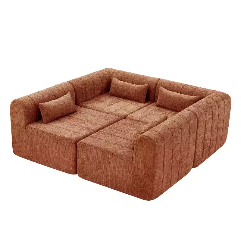 145.5 Modernes, wandelbares Ecksofa, Polster-Ecksofa für 4 Personen mit Schaumstoffkern, L-förmiges Wohnzimmer-Sofa-Panipeachy
