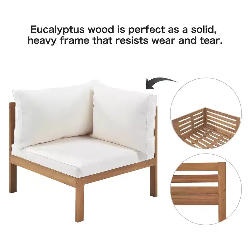 Polibi Acacia Eck-Outdoor-Sofa-Set mit passendem Couchtisch