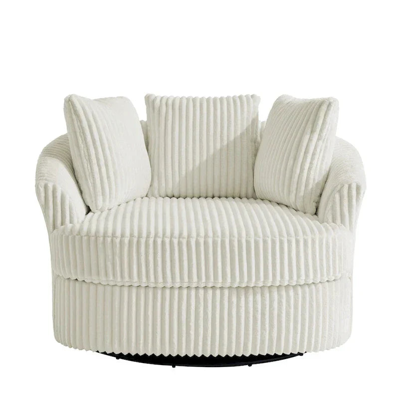DREAMSIDEA Drehsessel in Fassform mit Hussen und versenkten Armlehnen