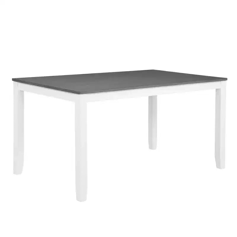 GDFStudio Loren modernes 7-teiliges Esszimmer-Set aus Massivholz mit gepolstertem Tisch und Stühlen