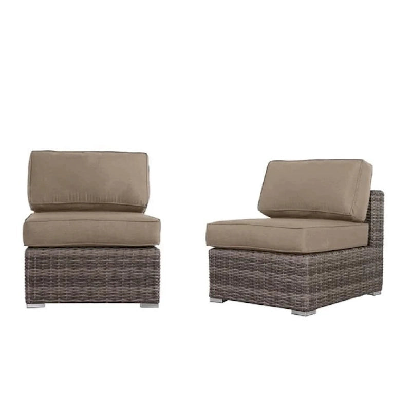 LSI Antibes 12-teiliges Lounge-Set aus grauem Flechtwerk und Aluminium