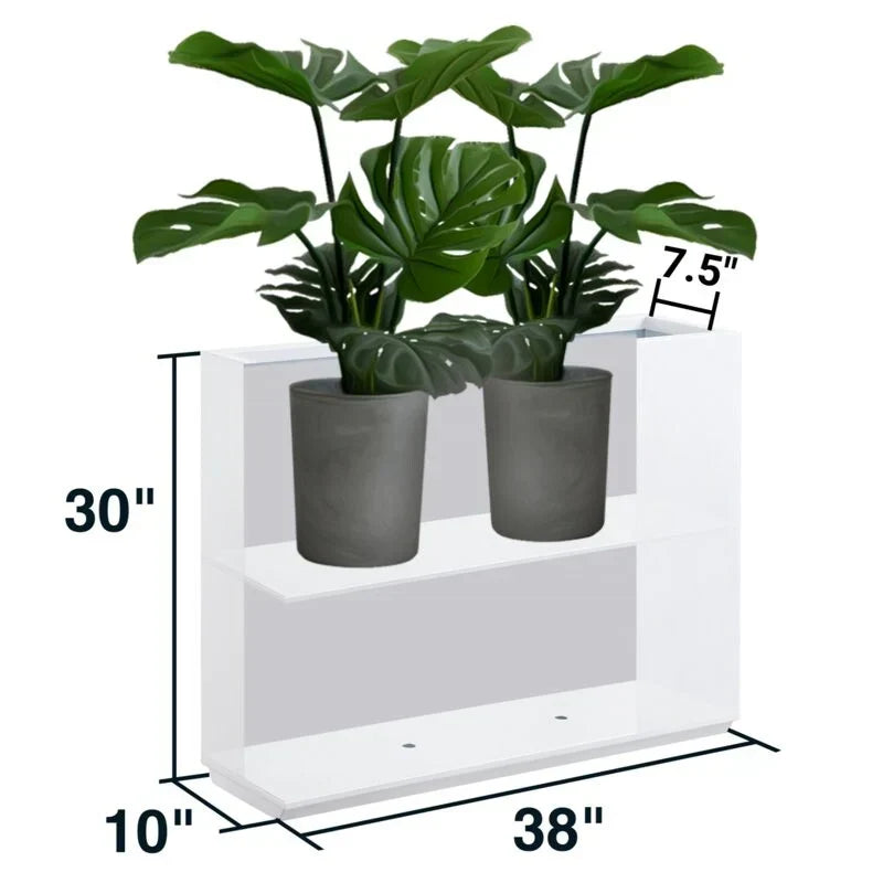 Schwerer metallischer Pflanzkübel für Außenpflanzen, 38L x 10B x 30H Zoll, hohe und lange Pflanzbox mit Metallteiler – 38 x 30 x 10