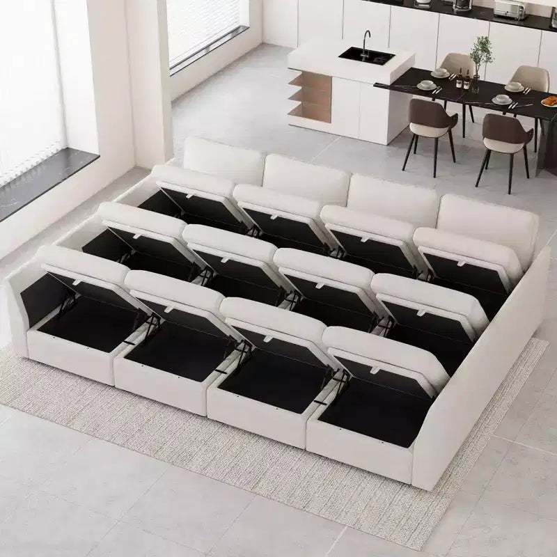 Belffin Chenille-Ottoman-Modul – Modulare Fußstütze mit Stauraum, hautfreundlichem Stoff und Schnellmontage-Design