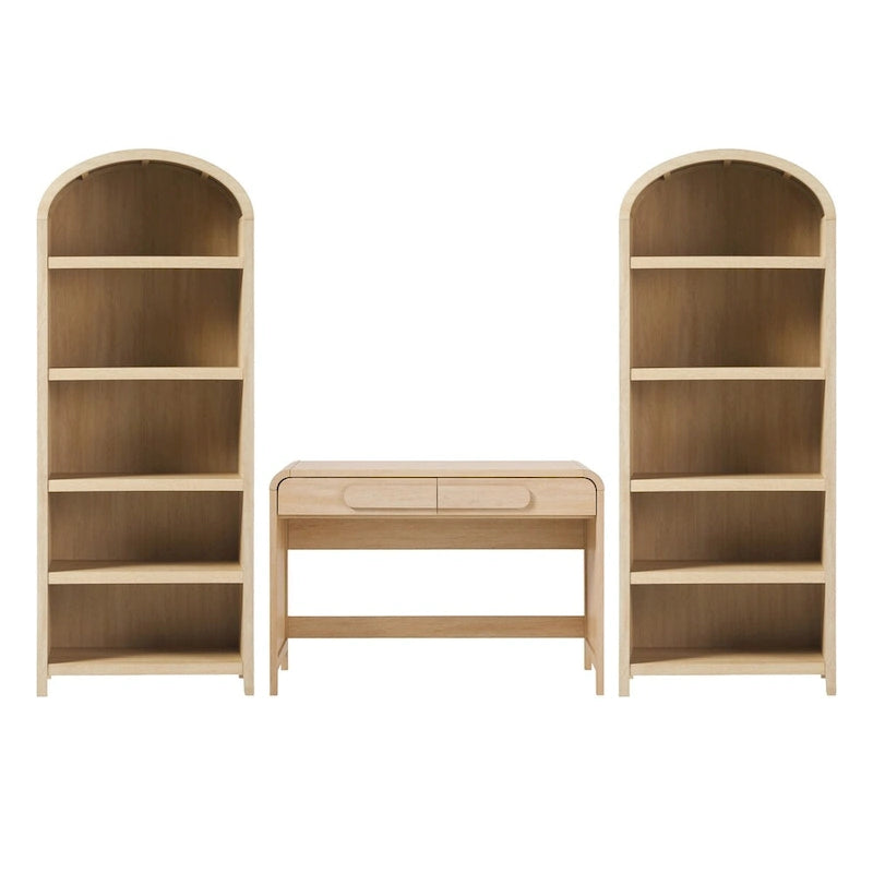 Middlebrook 3-teiliges Set Schreibtisch mit 2 offenen Bücherregalen