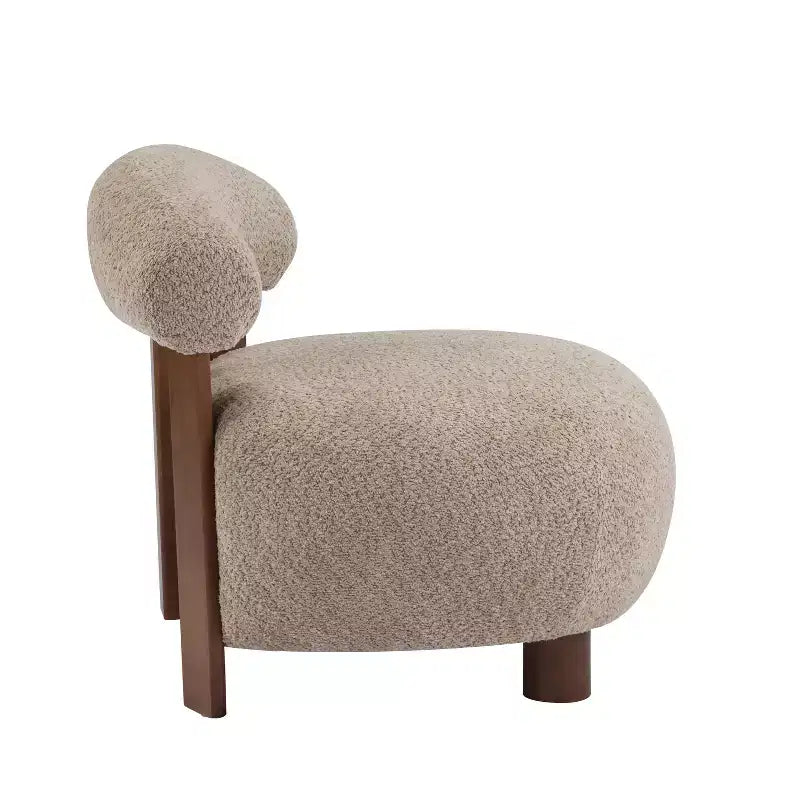 Christopher Knight Home Gareth moderner Akzent-Slipper-Sessel aus Holz mit Bouclé-Polsterung