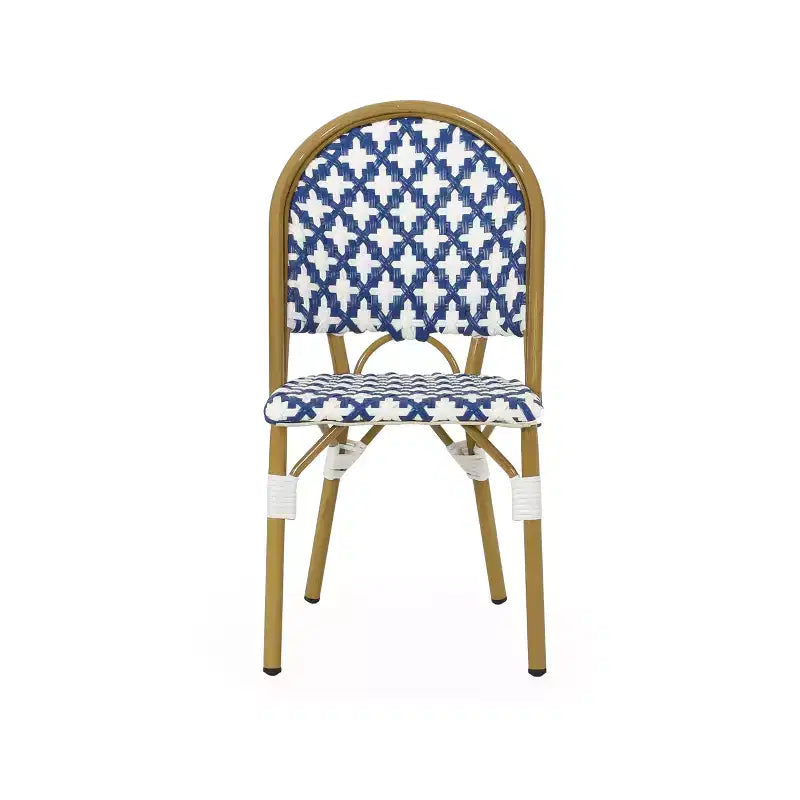 Christopher Knight Home Baron Bistro-Stühle mit geflochtenem Rattan und Aluminiumgestell (4er-Set)
