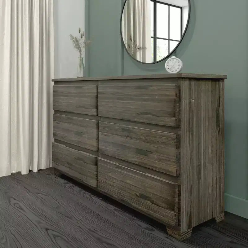 Massivholz-Kommode im Landhausstil mit 6 Schubladen