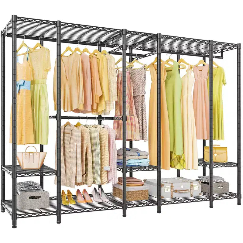 Extra großer, tragbarer Kleiderständer, Schwerlast-Garderobenständer, max. Tragkraft 1300 lbs (ca. 590 kg)