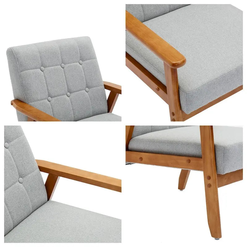 2er-Set Akzentstühle mit Beistelltisch, Armlehnstuhl für Wohnzimmer, Schlafzimmer, Büro - 78,0 cm H * 64,5 cm B * 71,0 cm T
