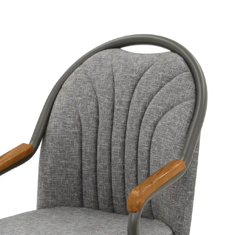 Chromcraft Douglas Esszimmerstühle mit Rollen in Kastanienbraun, graues Finish (2er-Set)
