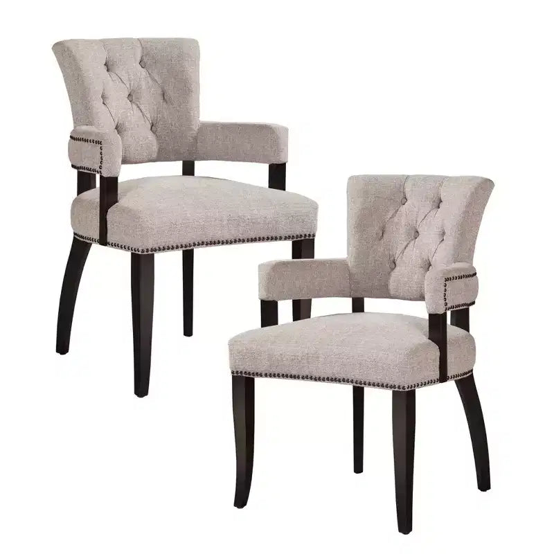 2er-Set Brooklyn Esszimmer-Armstühle Creme