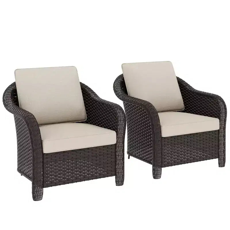 UPTIOT 2-Sitzer Outdoor-Rattansessel mit Auflagen