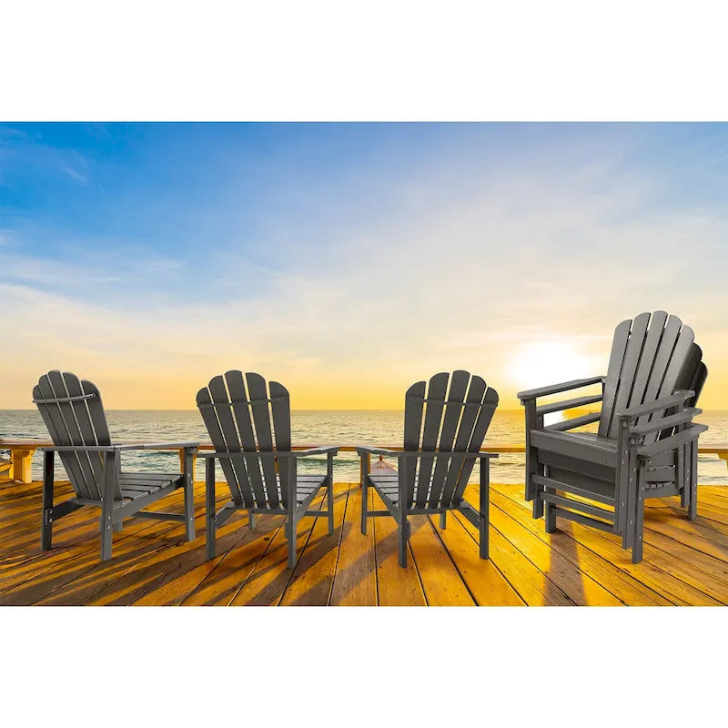 Vrakae 6er-Set stapelbarer Adirondack-Gartenstühle aus HDPE für jedes Wetter
