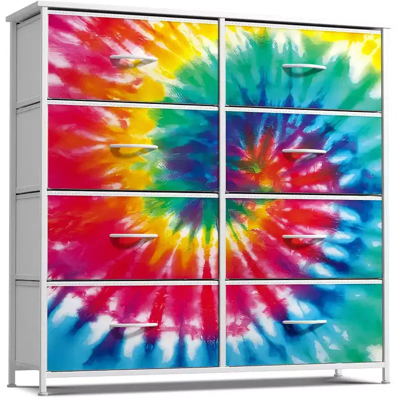 Sorbus Kommode mit 8 Schubladen – Aufbewahrungsmöbel mit Stahlrahmen, Holzoberfläche und Stoffkörben – für Schlafzimmer, Kleiderschrank, Büro und mehr