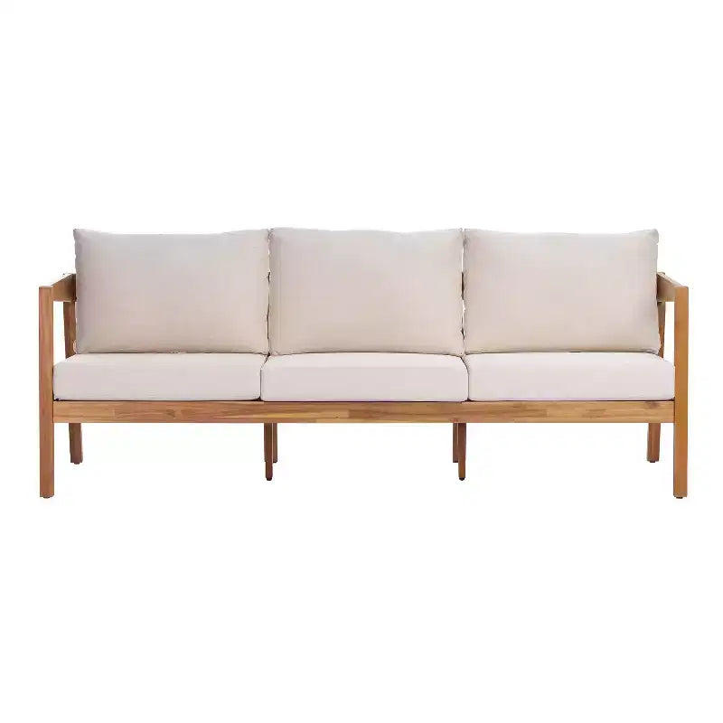 ModernLuxe 4/5-teiliges Akazienholz-Terrassenmöbel-Sofa-Set, Outdoor-Sitzgruppe mit Couchtisch für Veranda/Garten/Balkon