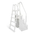 Blue Wave Easy Pooltreppe mit Außenleiter für Aufstellpools – 82,55 cm B x 142,24 cm T x 205,74 cm H