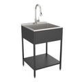 61 cm B x 56 cm T x 89 cm H Waschbecken aus Edelstahl mit Unterschrank