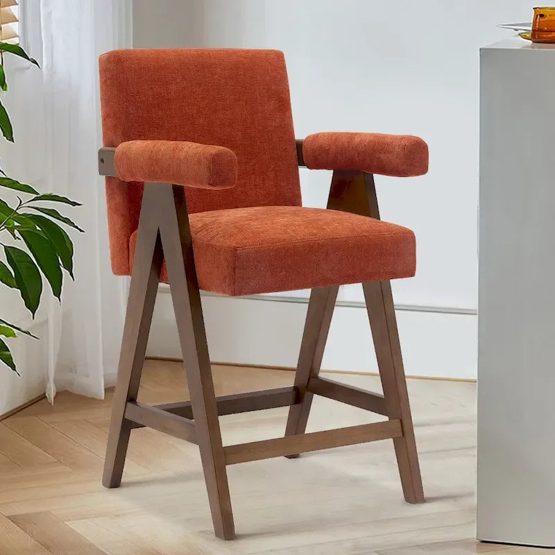 Moderne gepolsterte Thekenhocker, einzeln