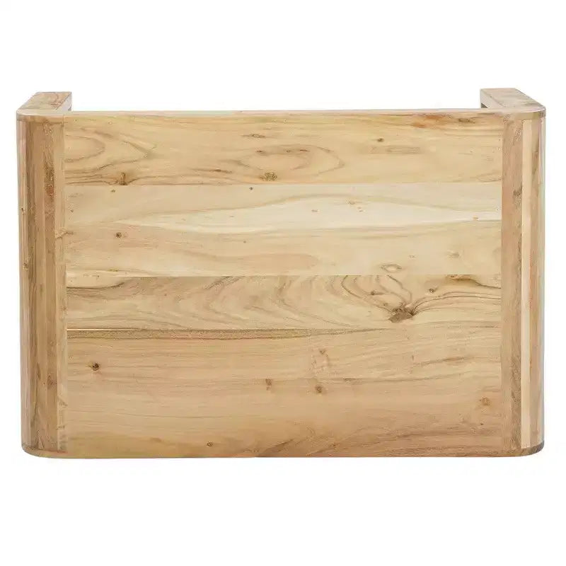 Royal Hampton Couchtisch, handgefertigt aus natürlichem Akazienholz, rechteckig, abgerundete Wasserfall-Tischplatte, 91 cm