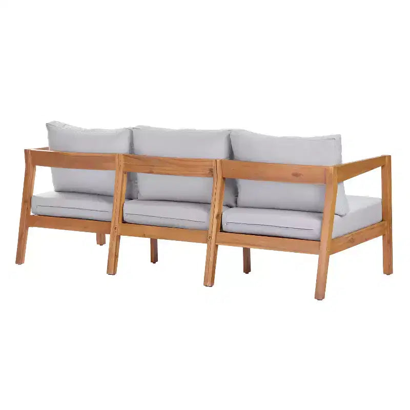 ModernLuxe 4/5-teiliges Akazienholz-Terrassenmöbel-Sofa-Set, Outdoor-Sitzgruppe mit Couchtisch für Veranda/Garten/Balkon
