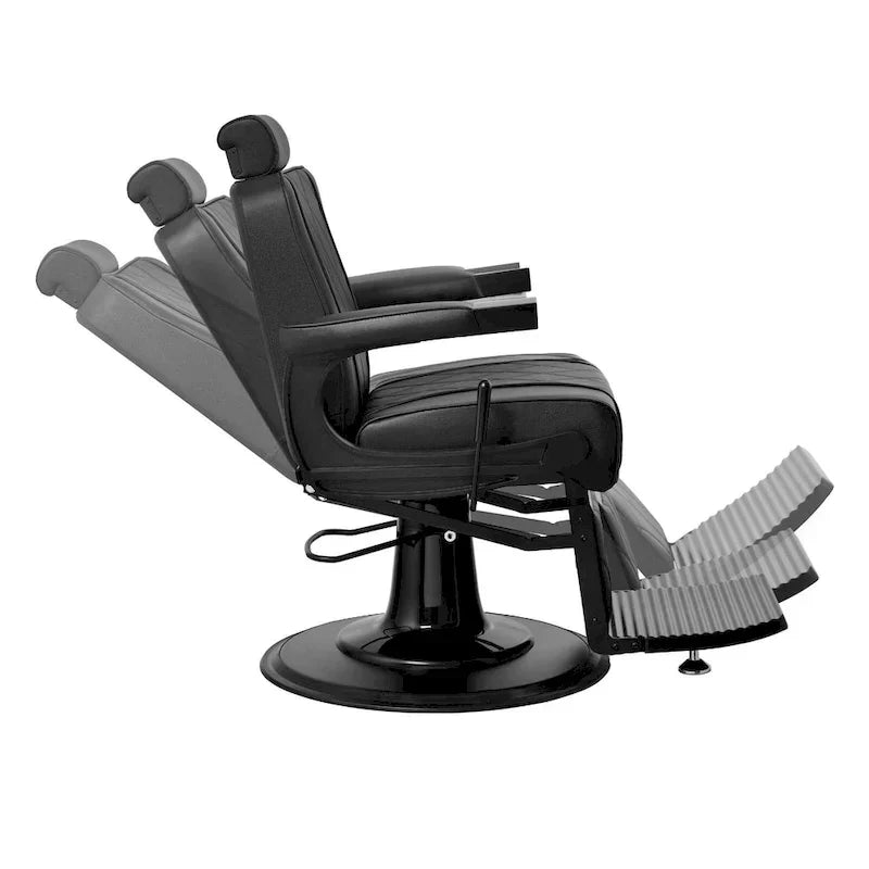 Robuster Friseurstuhl, verstellbarer Barbershop-Stylingstuhl, Schwarz