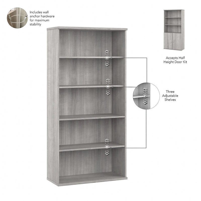 Hohes 5-stufiges Bücherregal mit Türen