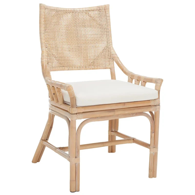 Küstendesign Rattan-Stuhl mit Kissen, 22 B x 24 L x 37 H, 22 B x 24 T x 37 H
