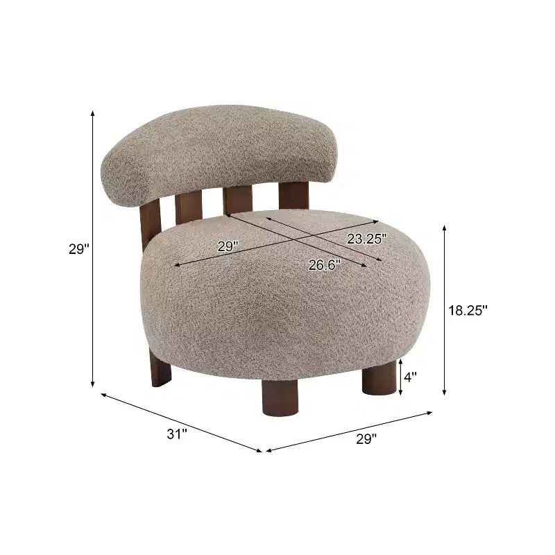 Christopher Knight Home Gareth moderner Akzent-Slipper-Sessel aus Holz mit Bouclé-Polsterung