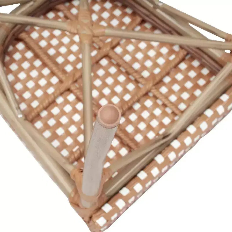 Flash Furniture Lourdes stapelbarer Thonet-Bistrostuhl für den gewerblichen Innen- und Außenbereich, PE-Rattan und Aluminiumgestell