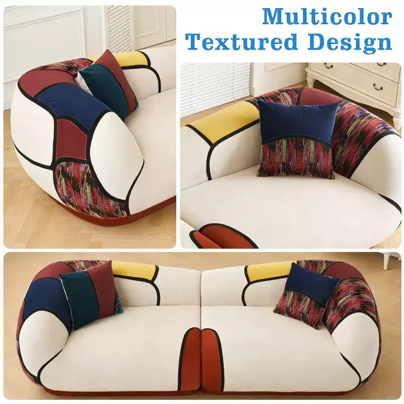 Dyonery 104-Zoll ultra-großes, modernes geschwungenes Sofa, modulares Bodensofa, inklusive Kissen, kein Aufbau erforderlich