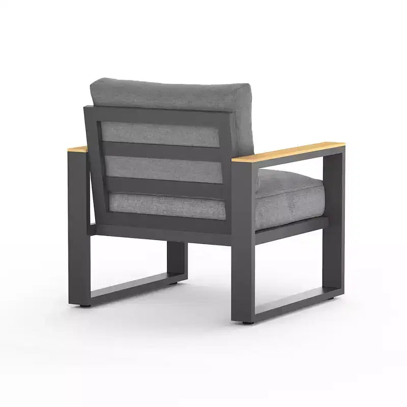 Heynemo Aluminium-Gartensessel, 2er-Set wetterfeste Metall-Einzelsessel für die Terrasse, Terrassen-Sitzgruppe für Veranda, Hinterhof und Garten