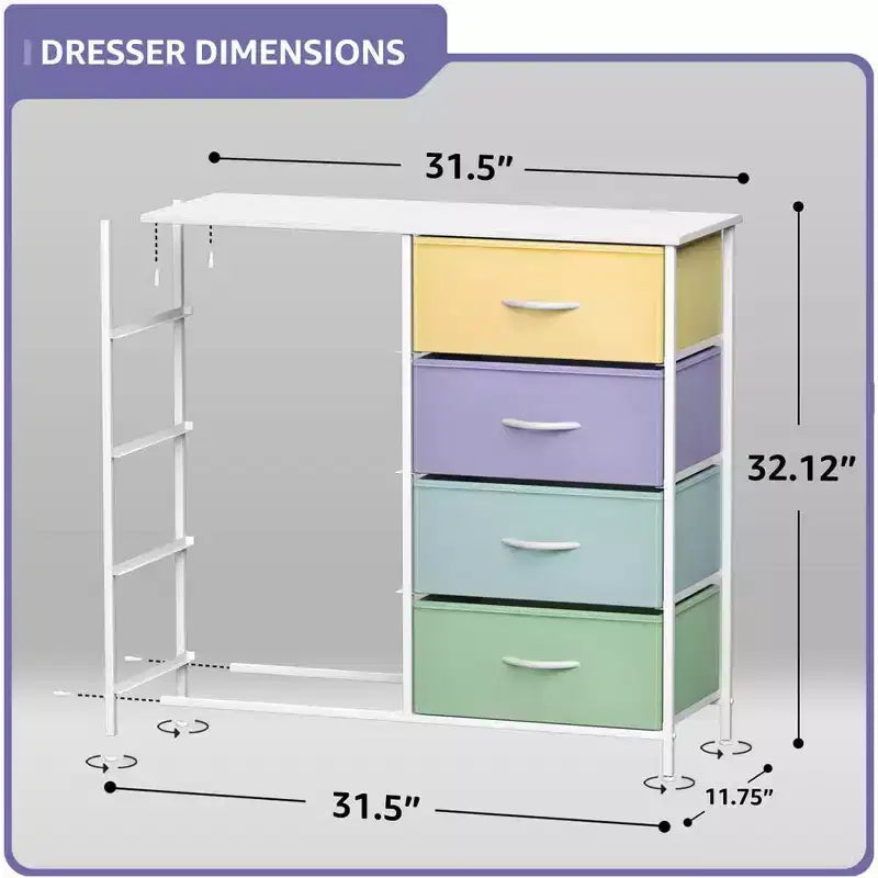 Sorbus Kommode mit 8 Schubladen – Aufbewahrungsmöbel mit Stahlrahmen, Holzoberfläche und Stoffkörben – für Schlafzimmer, Kleiderschrank, Büro und mehr