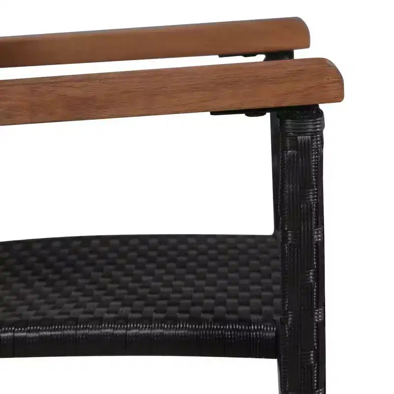 vidaXL Terrassenstühle 2 Stück Poly Rattan Schwarz