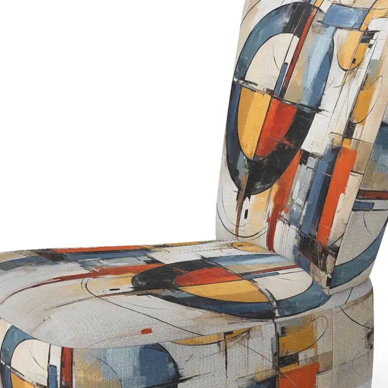 Designart Colorful Mid Century Abstract Fusion I Polsterter Mid-Century Akzentsessel und Mid-Century Modern Sessel