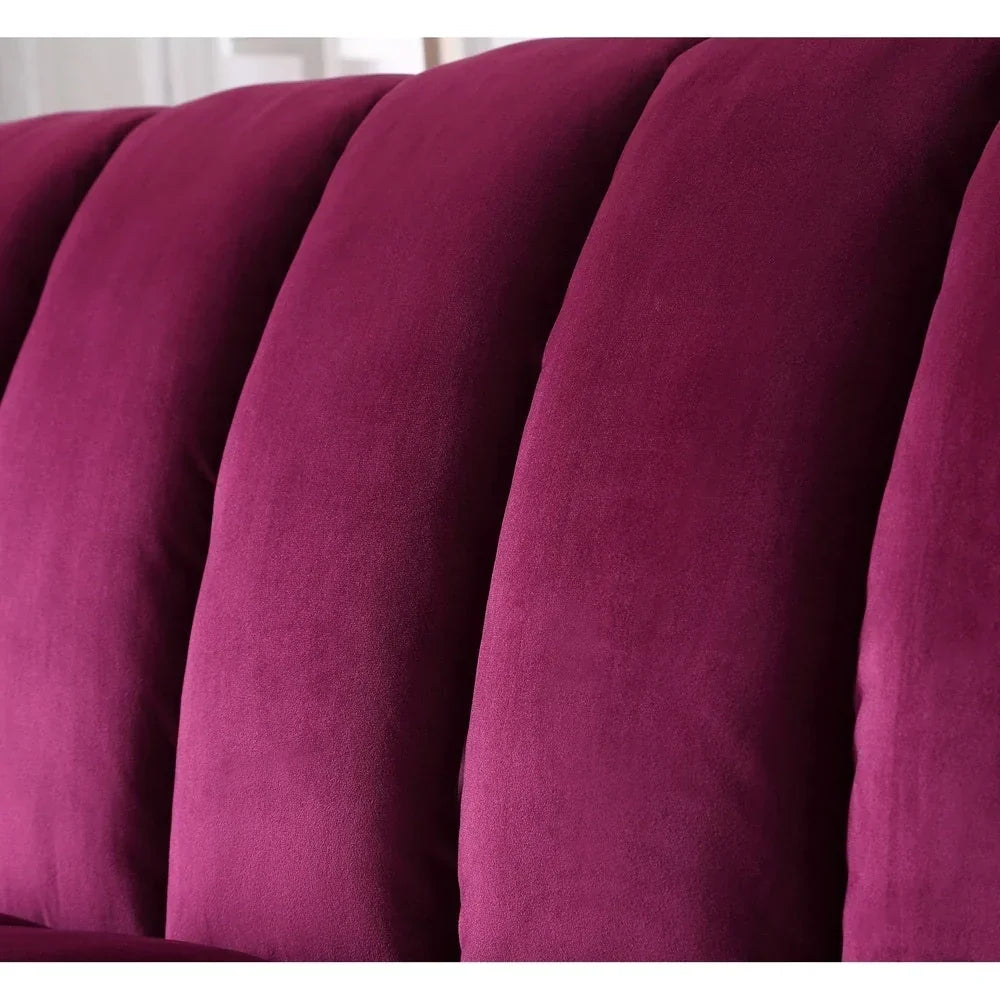 Wandelbares Schlafsofa für das Wohnzimmer mit stoffbezogener Rückenlehne in Rillenoptik