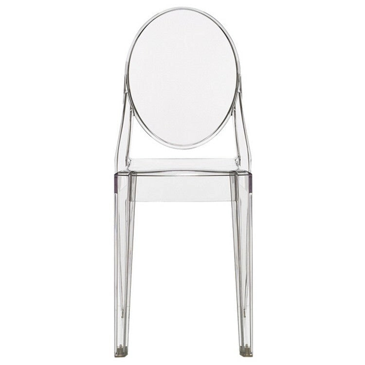 Stapelbare Mid-Century Modern Kristallklare Armlehnlose Stühle Transparent für Ess- und Wohnzimmer als Akzent- oder Schreibtischstuhl