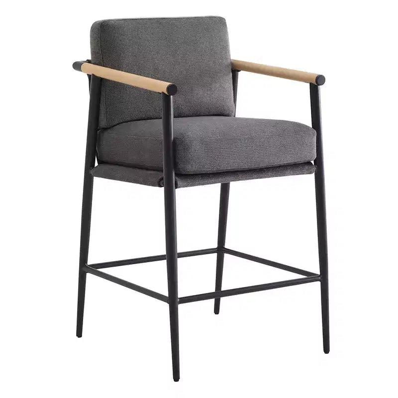 Spruce&Spring Moderne Tresenhocker mit Armlehnen & Metallgestell, 2er-Set