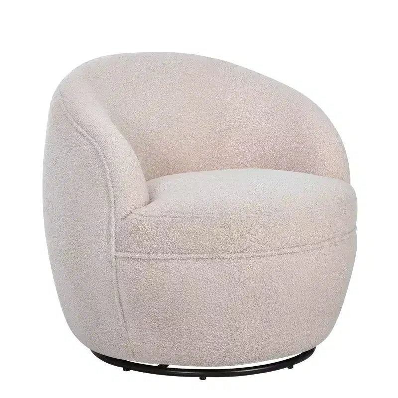 Roundhill Furniture Galleria 360° drehbarer Barrel Chair aus Kunst-Lammfell