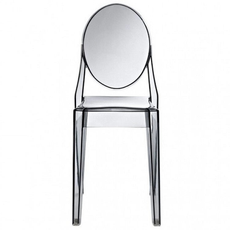 Stapelbare Mid-Century Modern Kristallklare Armlehnlose Stühle Transparent für Ess- und Wohnzimmer als Akzent- oder Schreibtischstuhl