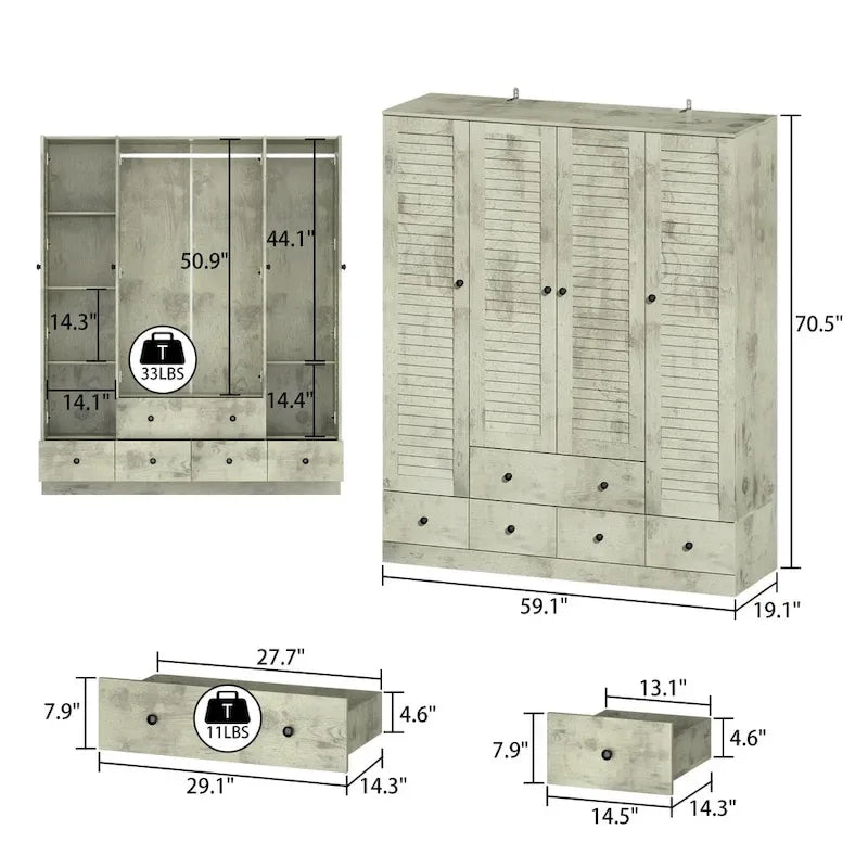 Schlafzimmer Kleiderschrank Garderobe Kleiderschrank Kleiderstange Schublade