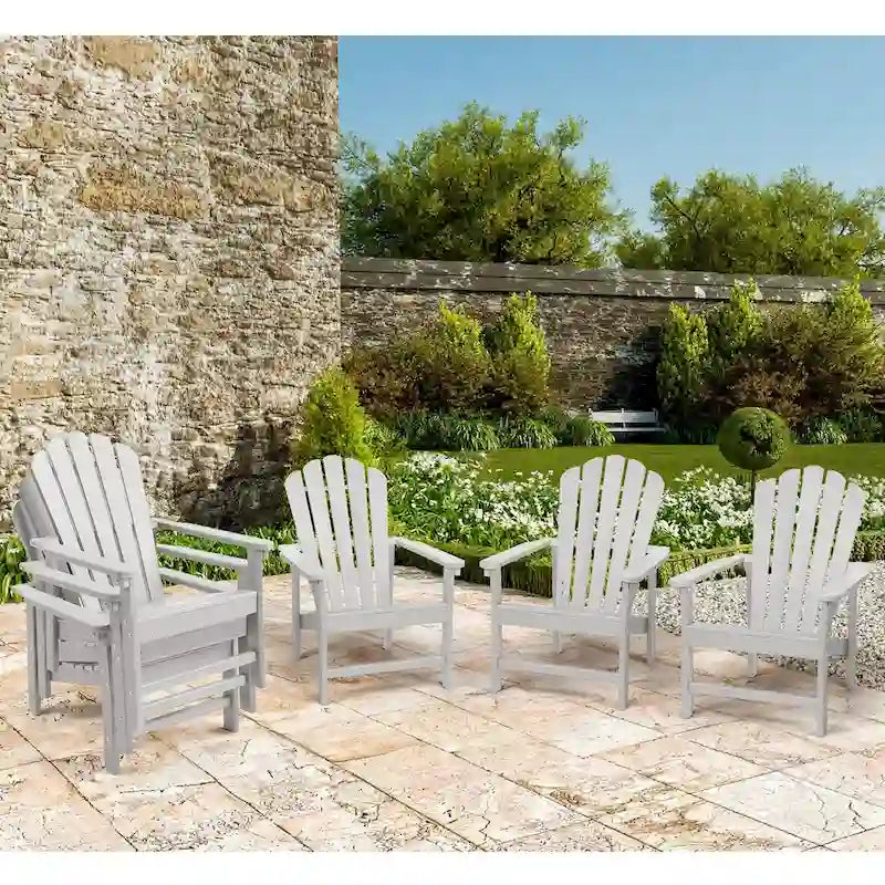 Vrakae 6er-Set stapelbarer Adirondack-Gartenstühle aus HDPE für jedes Wetter
