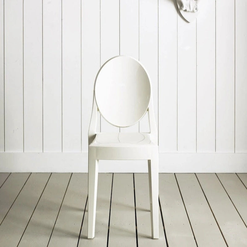 Stapelbare Mid-Century Modern Kristallklare Armlehnlose Stühle Transparent für Ess- und Wohnzimmer als Akzent- oder Schreibtischstuhl