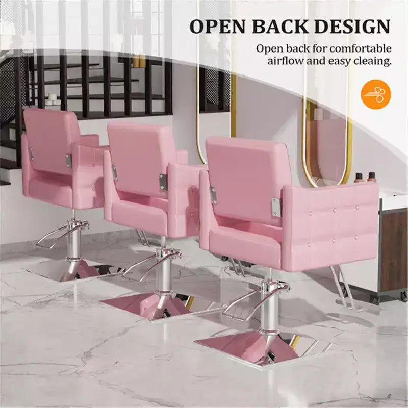 Karl Home Pink robuster hydraulischer Friseursalonstuhl mit Diamantakzenten