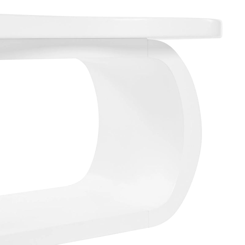 Moderner Cloud-Couchtisch mit 1,5 Zoll dicker Tischplatte, cremefarbener, unregelmäßig geformter Beistelltisch mit geschwungenen Beinen, einzigartiger Design-Akzenttisch